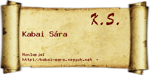 Kabai Sára névjegykártya