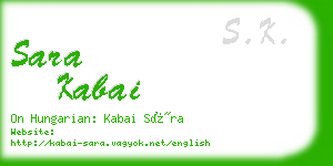 sara kabai business card